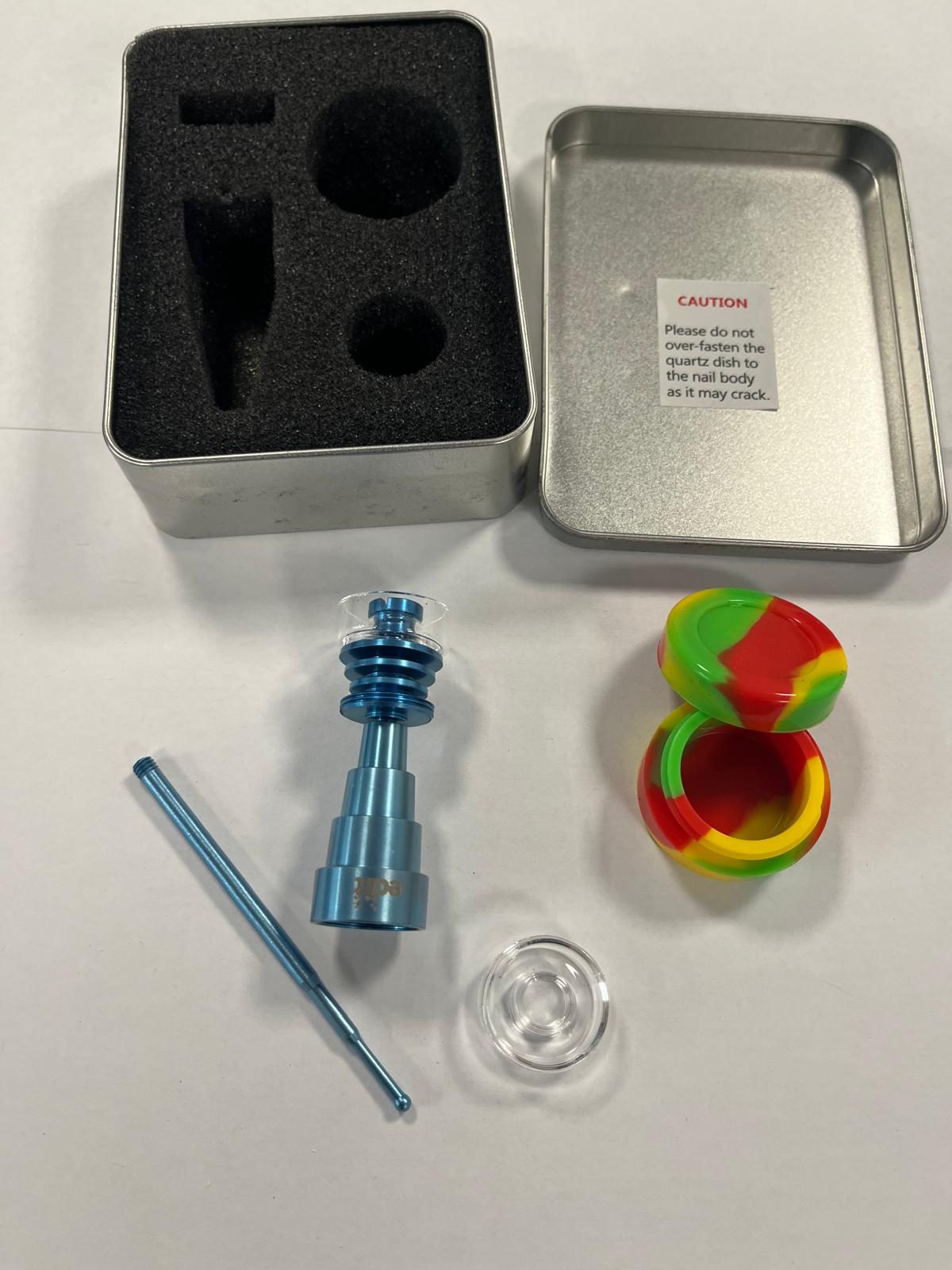 NAMNDB13062 Hybrid Titanium Quartz Nail and Carb Cap Dab Turquoise-1