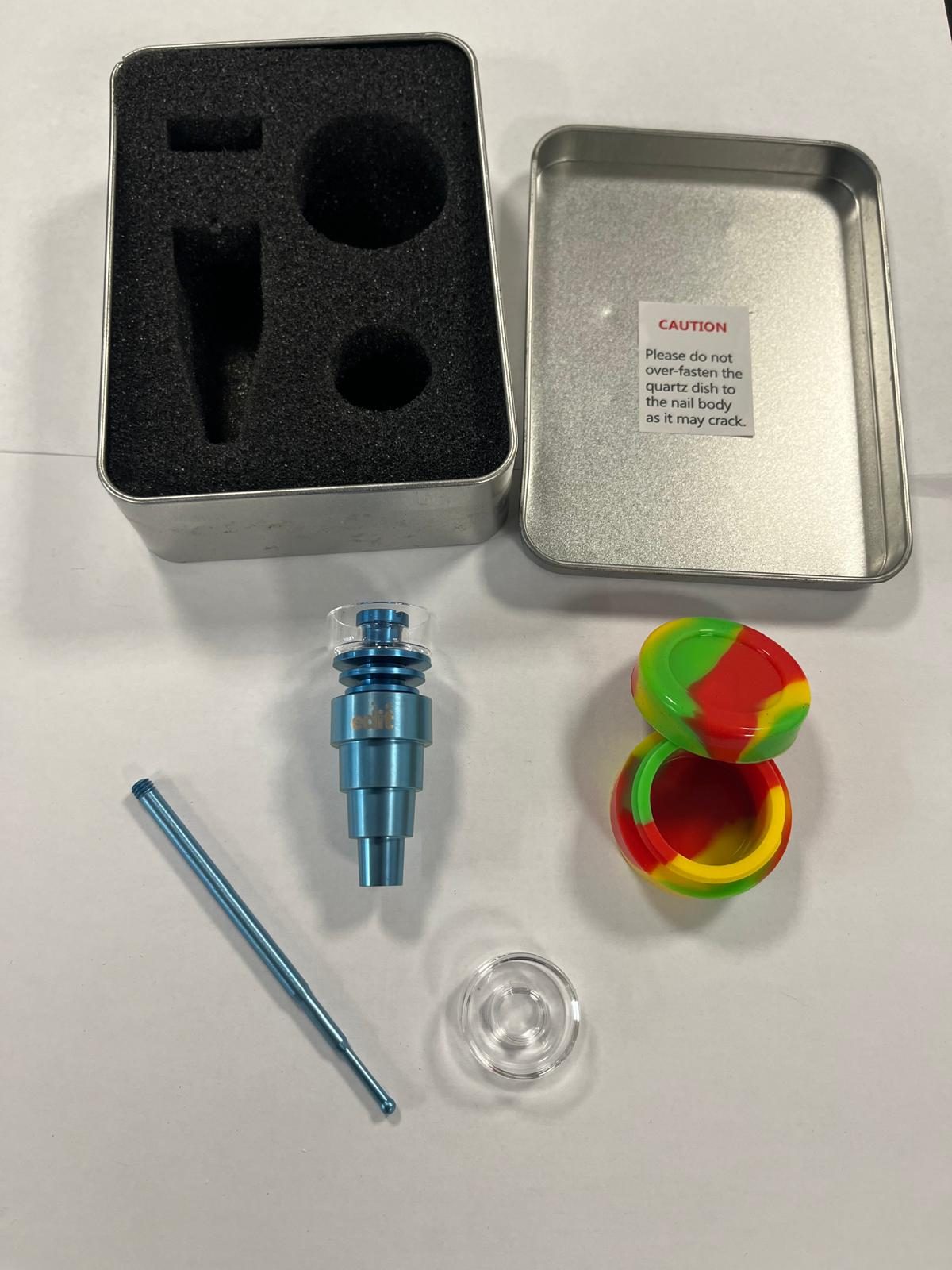 NAMNDB13062 Hybrid Titanium Quartz Nail and Carb Cap Dab Turquoise-2