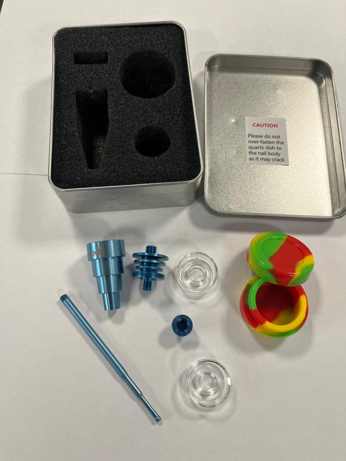 NAMNDB13062 Hybrid Titanium Quartz Nail and Carb Cap Dab Turquoise