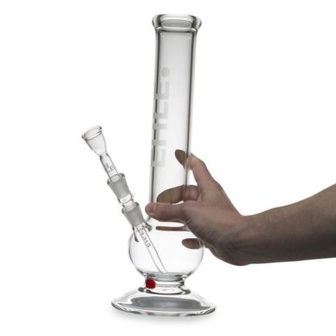 EHLE Clear Ball Cylinder Bong 37cm 5mm Thick Glass