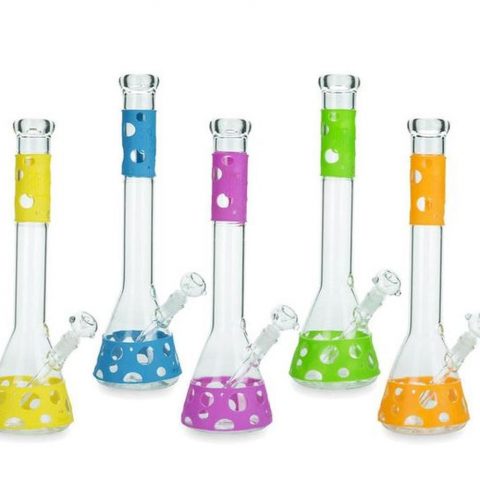 Black Leaf Silly Skin Cylinder Bong Silicone Sleeve