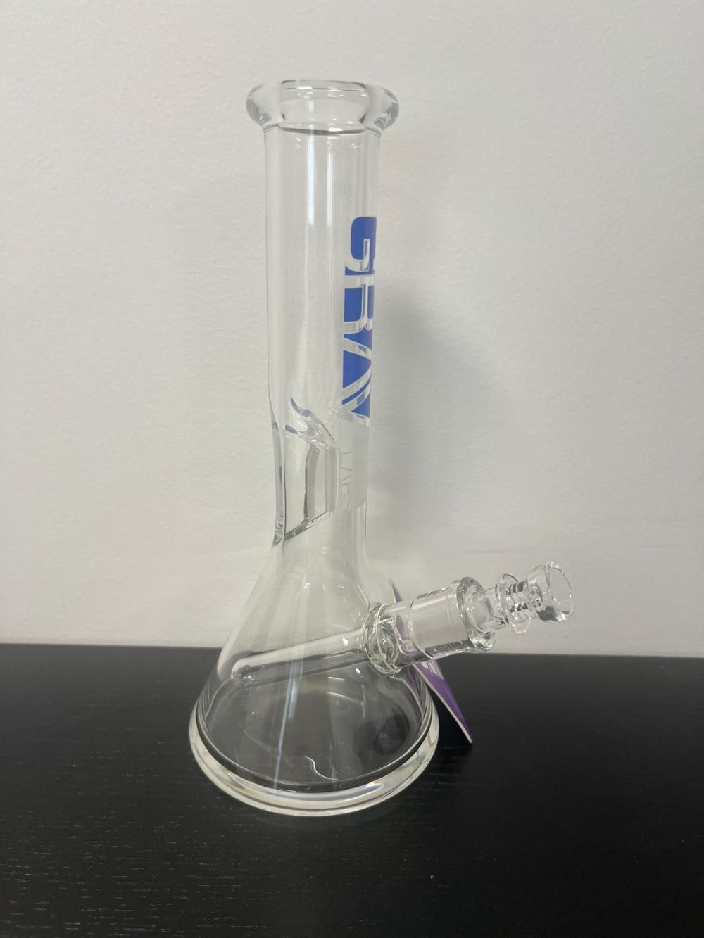 BG18379 8 Inch Beaker Bong with Fixed Downstem Blue Grav Labs-1