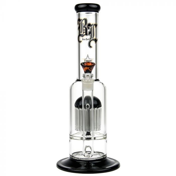 Black Leaf – 24 Arm Tree Percolator Glass Bong Black-5