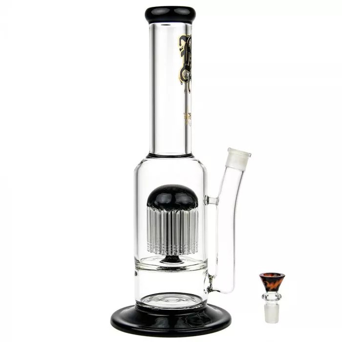 Black Leaf – 24 Arm Tree Percolator Glass Bong Black-6