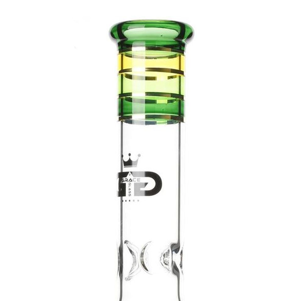 NBG734272-01 Rasta style beaker bong with coiled spiral perc Green-4