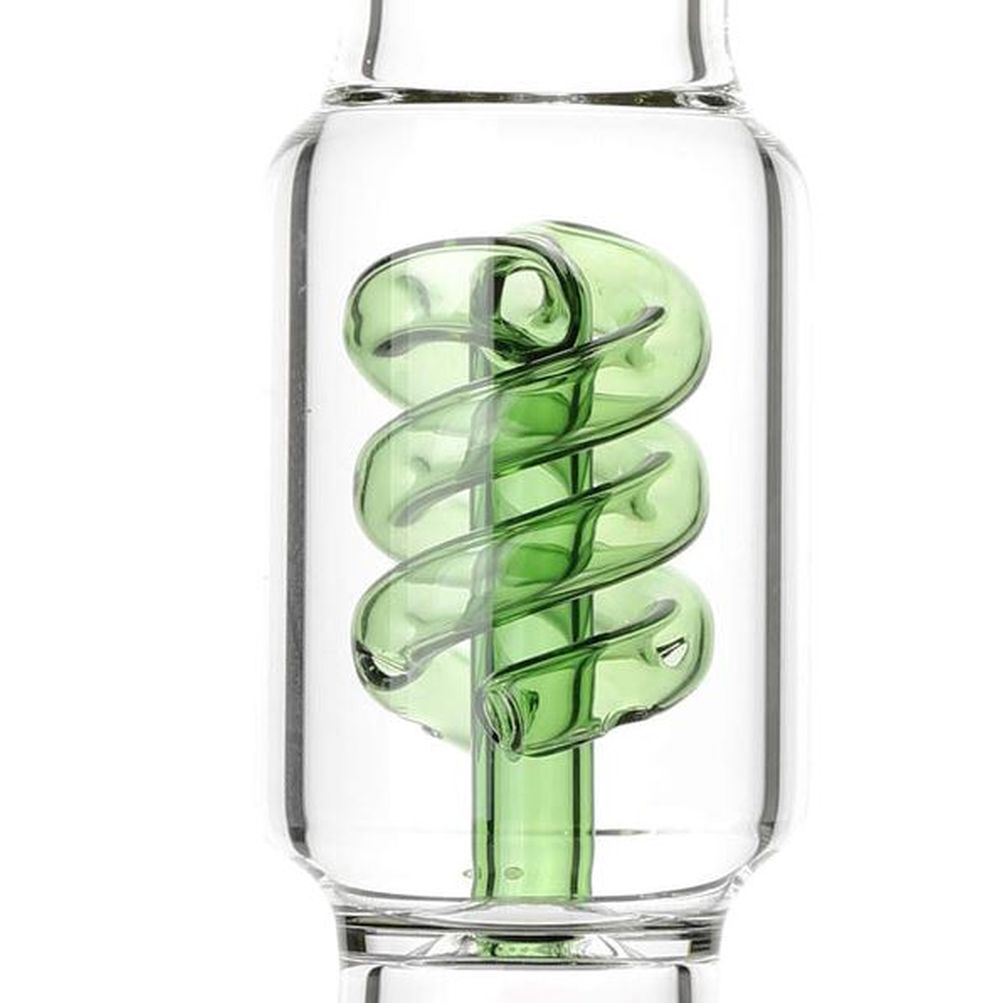 NBG734272-01 Rasta style beaker bong with coiled spiral perc Green-5