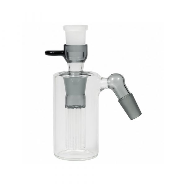 Blaze Glass grey cylinder pre-cooler with 6-arm tree perc, coloured glass joints and 18.8mm female top joint