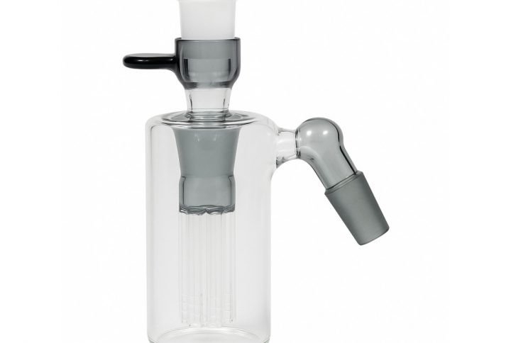 Blaze Glass grey cylinder pre-cooler with 6-arm tree perc, coloured glass joints and 18.8mm female top joint