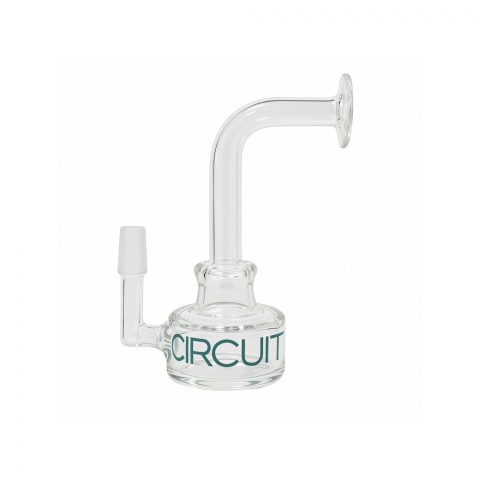 GRAV Labs 5 inch Circuit mini dab rig in teal borosilicate glass front view