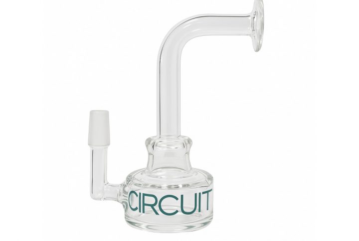 GRAV Labs 5 inch Circuit mini dab rig in teal borosilicate glass front view