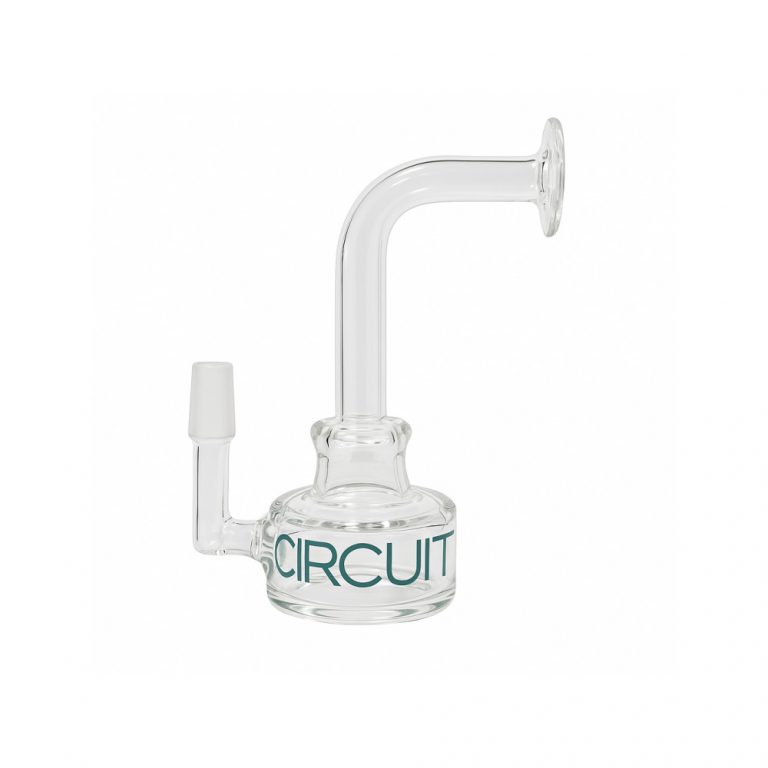 GRAV Labs 5 inch Circuit mini dab rig in teal borosilicate glass front view