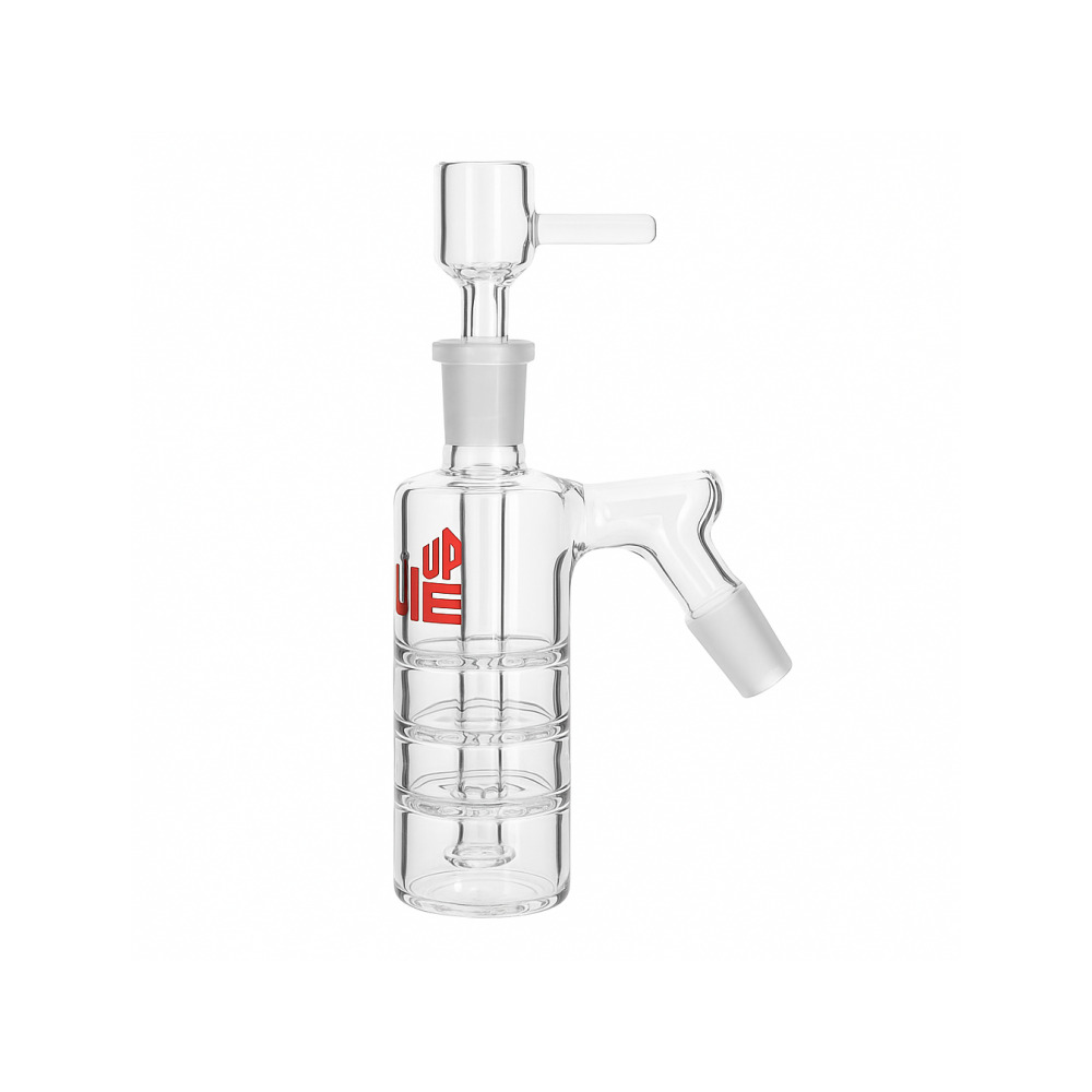 Grav Labs Upline Ash Catcher 45 degree Red shown with included 14mm bowl and built-in screen