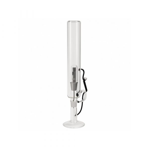 Close-up of the Herborizer Tube 5mm borosilicate glass body and 5cm tube diameter detail