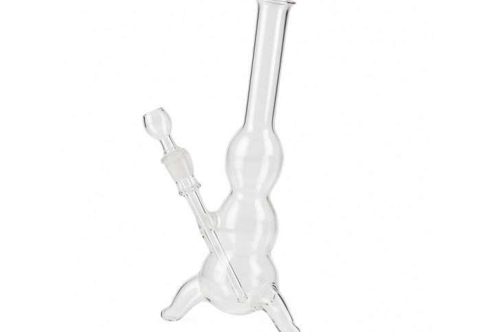 Hurricane DTI600 Bi-Turbo Clear OM bong with OM symbol artwork on clear borosilicate glass