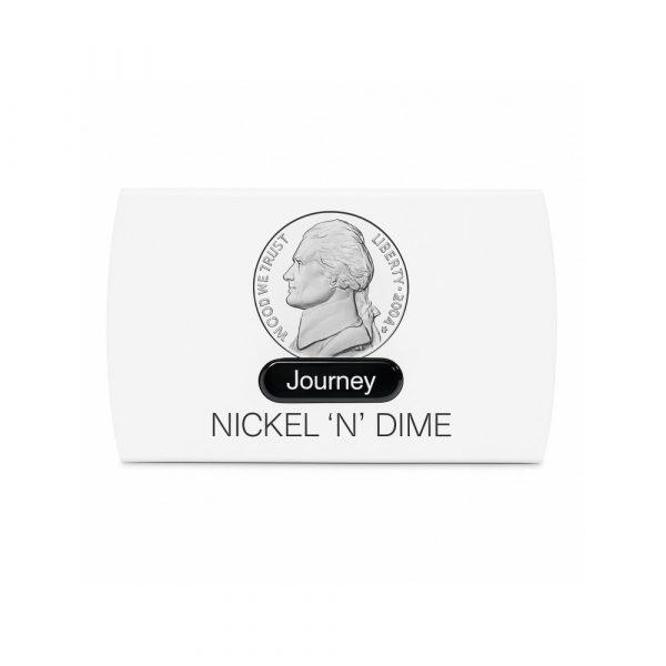Nickel n Dime Journey Pipe Silver closed beside its black hard protective pocket case