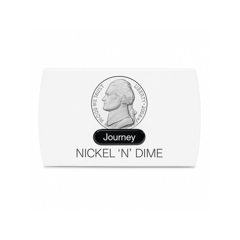 Nickel n Dime Journey Pipe Silver closed beside its black hard protective pocket case