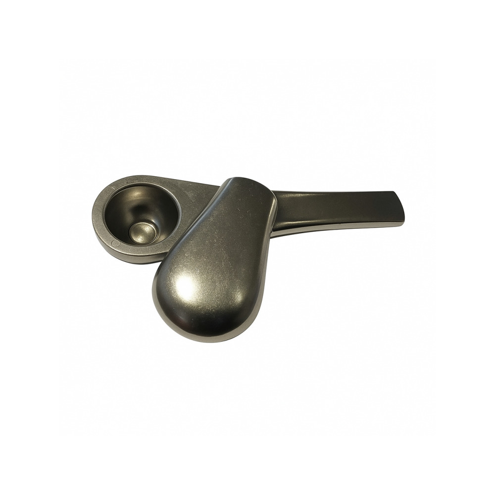 Nickel n Dime Journey Pipe Silver shown open displaying the three-part zinc alloy construction and magnetic lid
