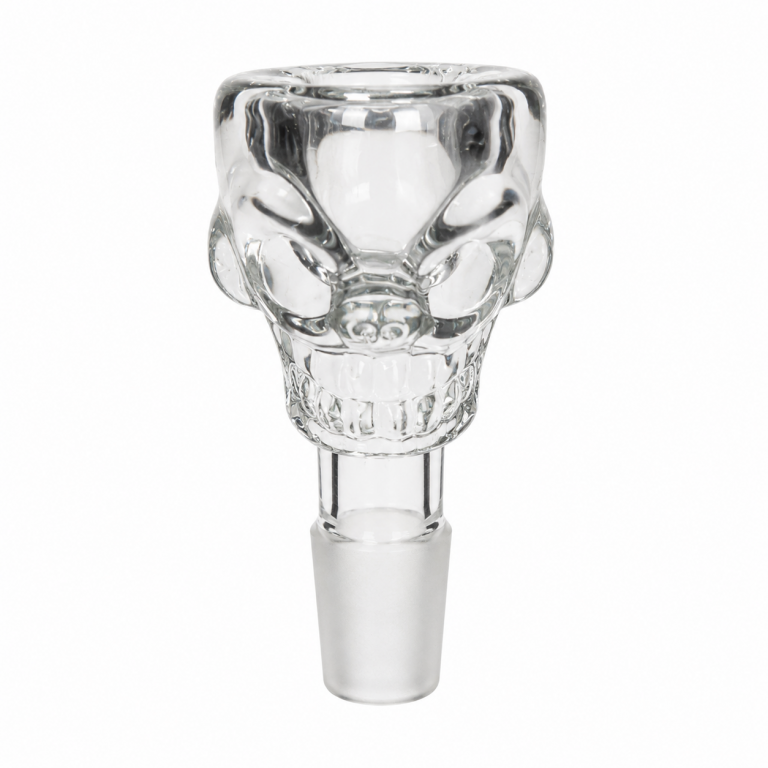 Weed Star Glass Skull Bowl 18.8mm Clear – image 1
