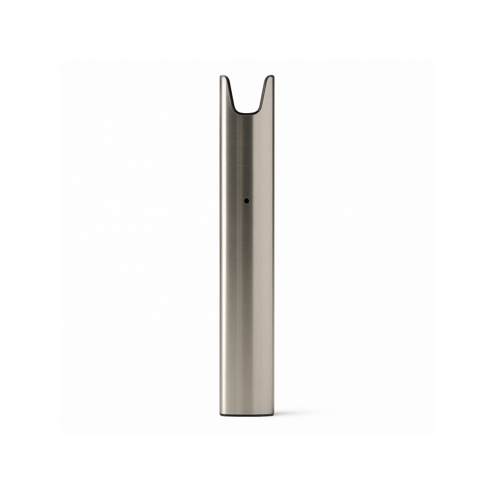 SMISS EVO Pod System 280mAh stainless steel vape pen in silver finish with PCTG pod and micro USB cable