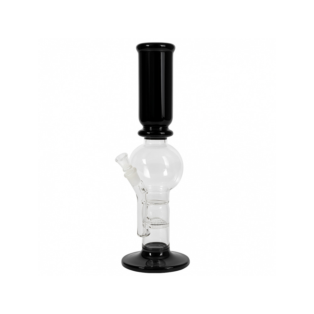 Side profile of Weed Star Popeye WS-Line Black 39cm water pipe showing full height