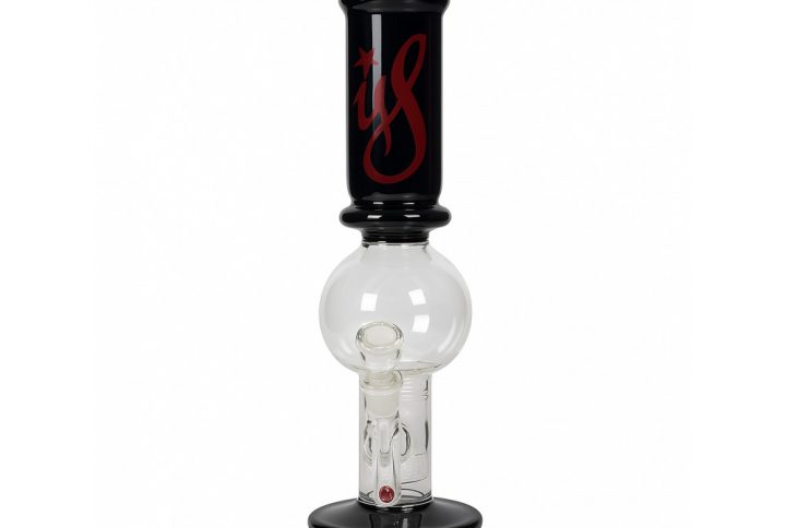 Weed Star Popeye WS-Line Black glass bong 39cm full view on white background