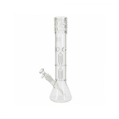 WeedStar Messias Illusion Ice 5mm double tree perc bong full view on white background