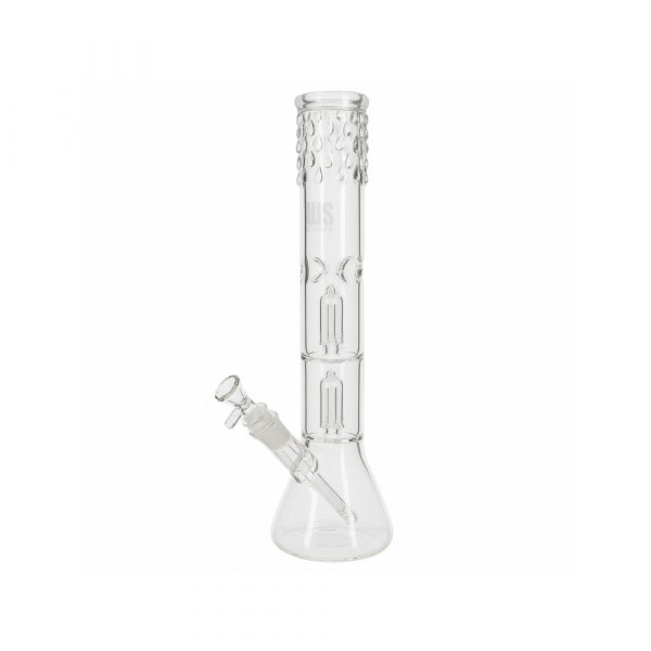 WeedStar Messias Illusion Ice 5mm double tree perc bong full view on white background