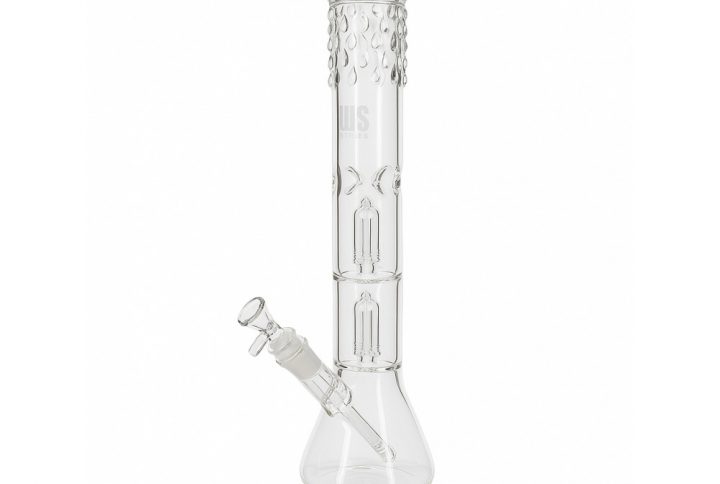 WeedStar Messias Illusion Ice 5mm double tree perc bong full view on white background