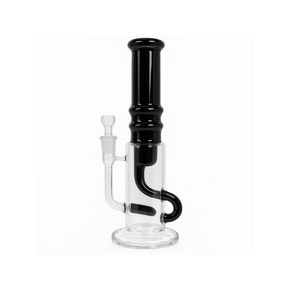 WeedStar Steamboat black bong with included 18.8mm bowl accessory flat lay