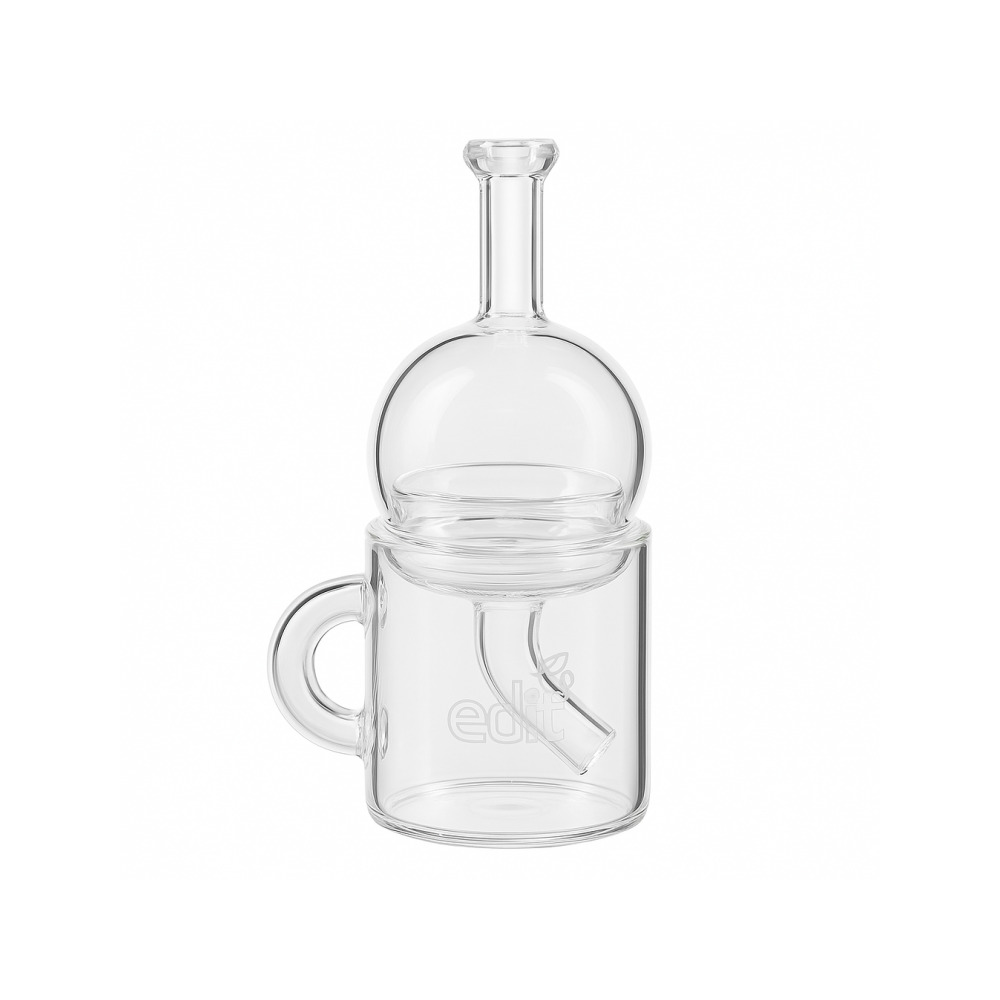 Full set view of the EDIT Collection 50mm XXL thermal quartz banger and matching globe carb cap on a white background
