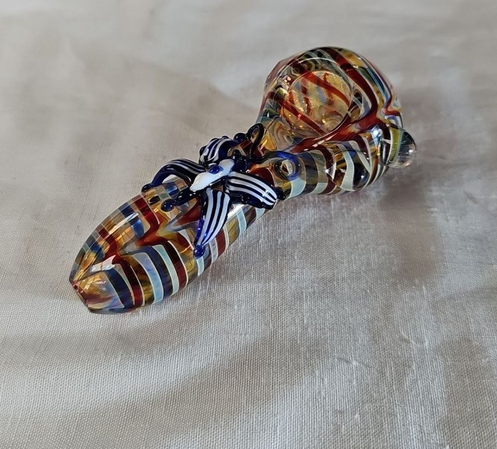 NPI11194 Butterfly Spoon Pipe 420 Glass-1