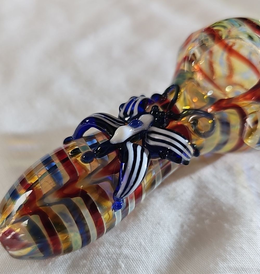 NPI11194 Butterfly Spoon Pipe 420 Glass-2