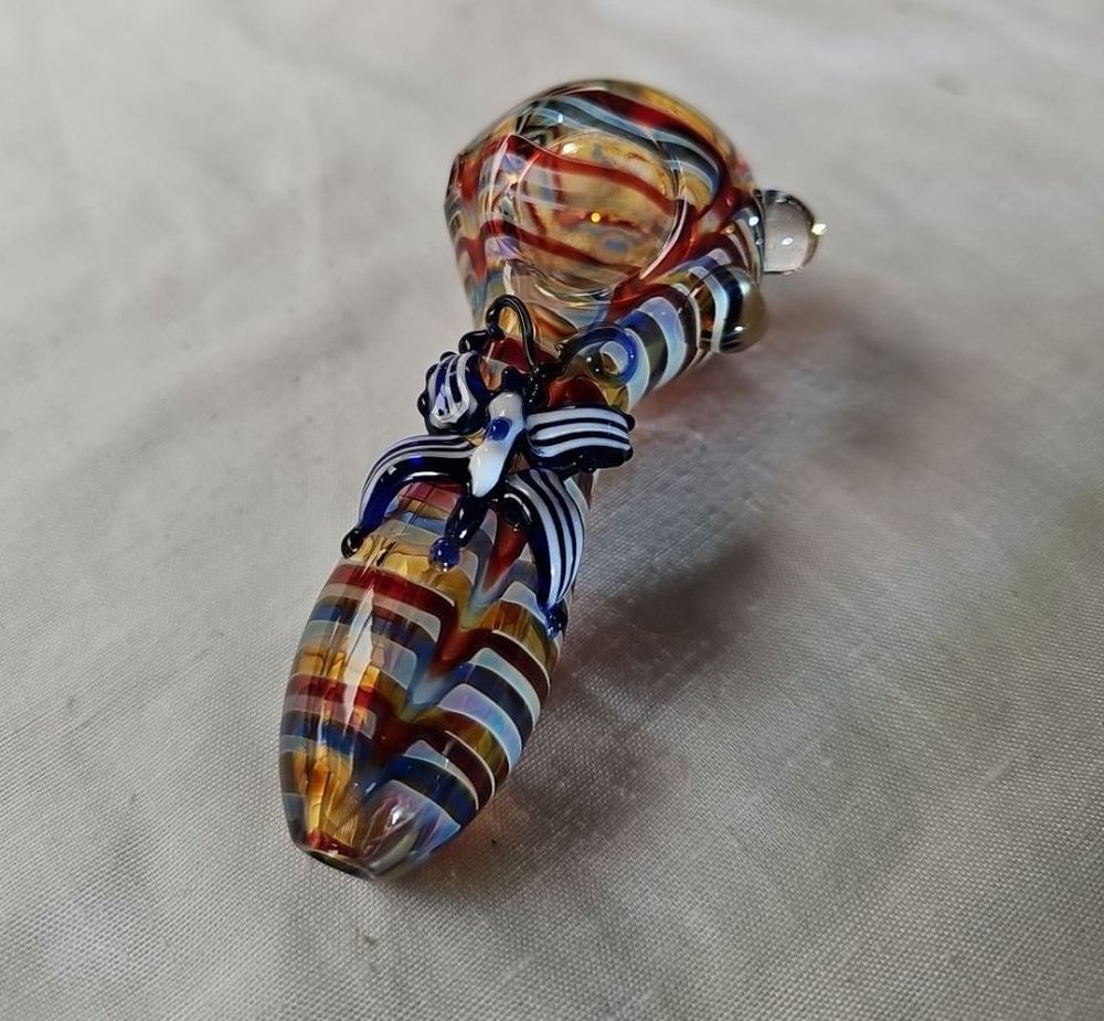 NPI11194 Butterfly Spoon Pipe 420 Glass