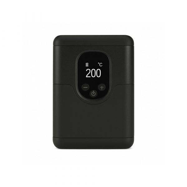 Arizer Go ArGo dry herb vaporizer UK — front view displaying OLED screen and control buttons