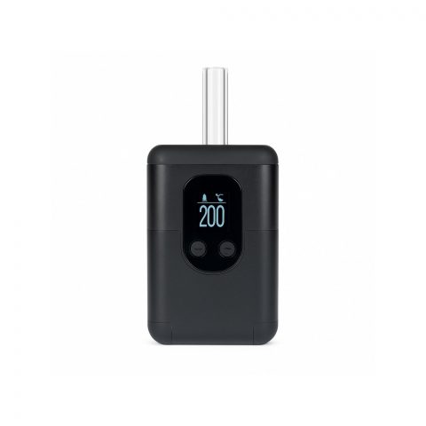 Arizer ArGo portable vaporizer in hand showing compact size and retractable mouthpiece