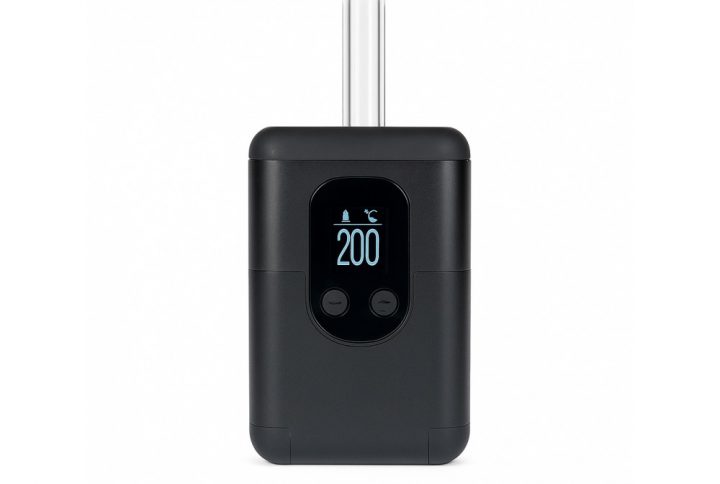 Arizer ArGo portable vaporizer in hand showing compact size and retractable mouthpiece
