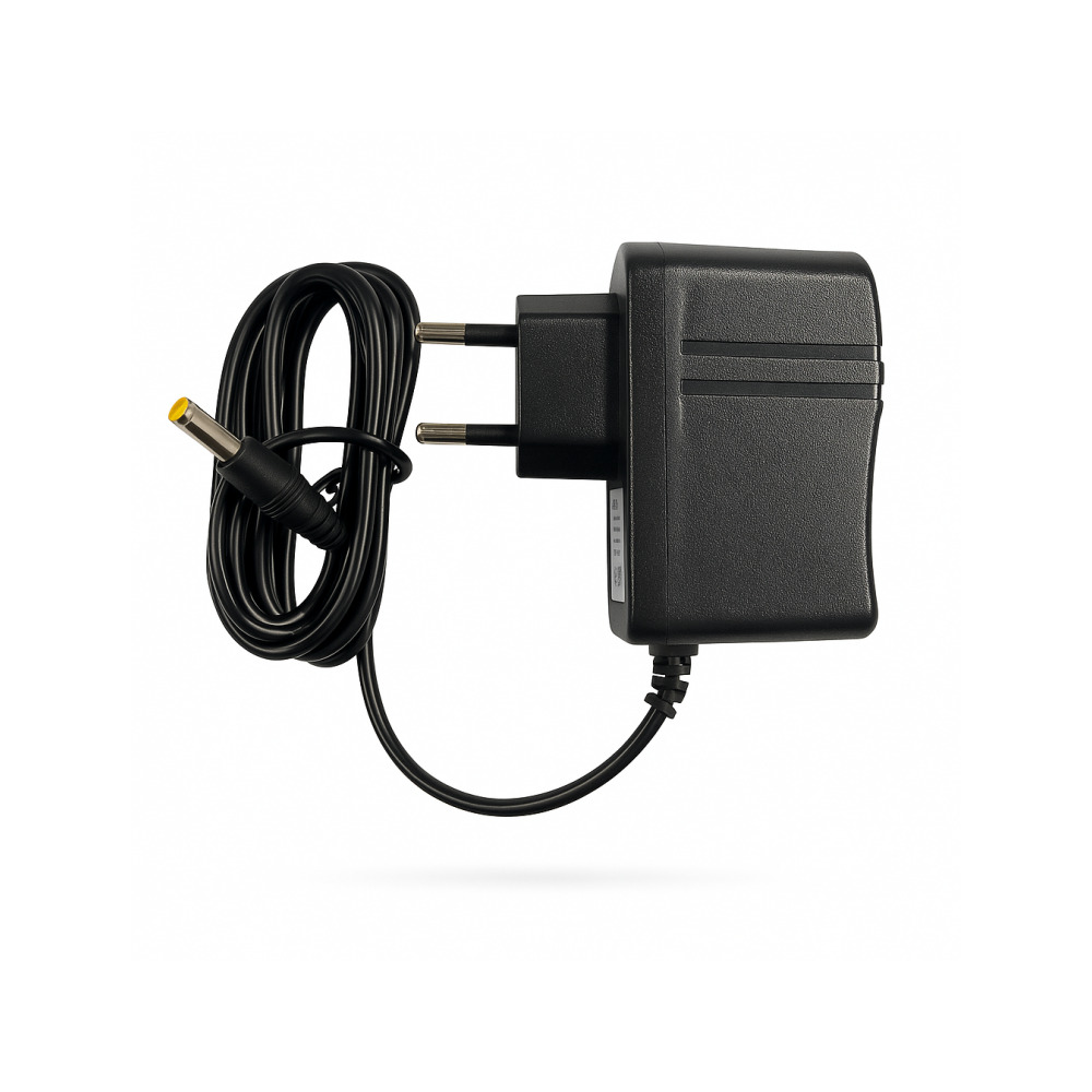 Close-up of 4.0mm x 1.7mm centre-positive barrel connector on Arizer Solo charger