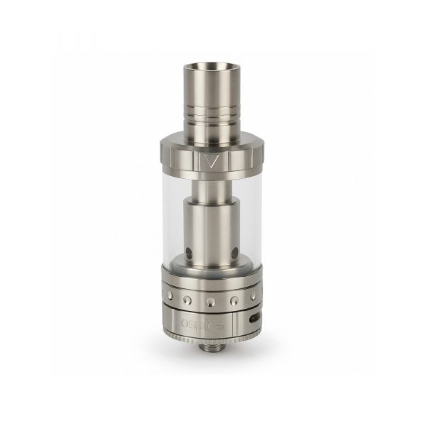 Aspire Triton V2 tank disassembled showing coils and Pyrex glass tube