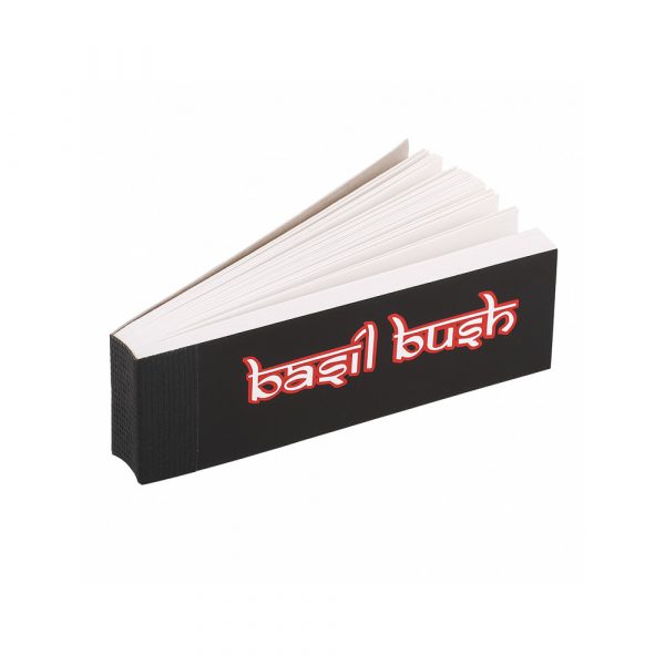 Close-up of Basil Bush regular tips booklet showing pre-cut tips ready to use