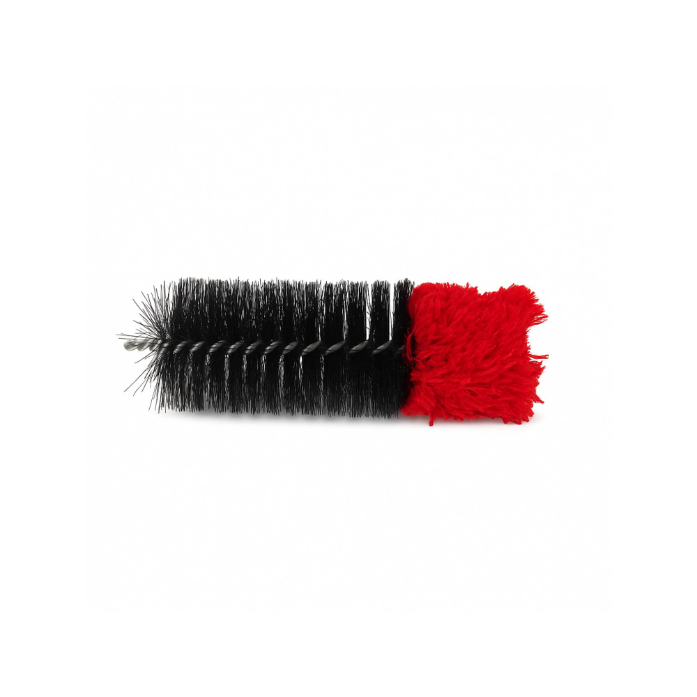 Black Leaf Size L bendable bottle cleaning brush laid flat showing flexible wire core shaft