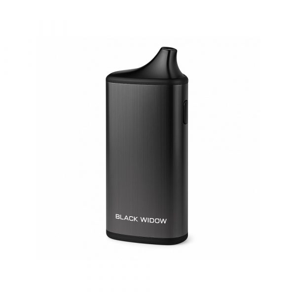 Kingstons Black Widow portable dry herb vaporizer black with USB charger and accessories included in kit