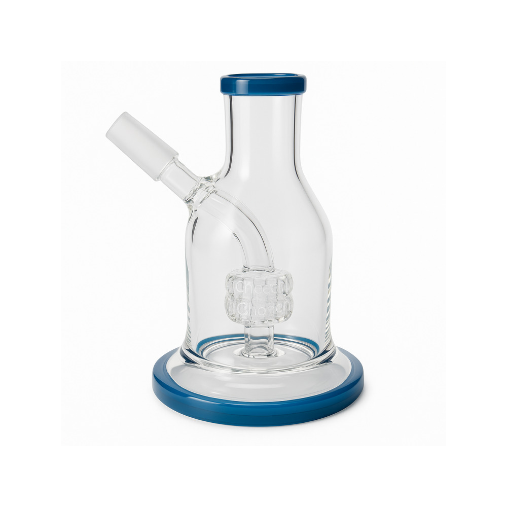 Cheech and Chong Jade East bong base showing stable circular foot and official Cheech and Chong decal