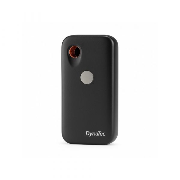 DynaTec Orion V2 induction heater with DynaVap VapCap inserted showing orange LED indicator