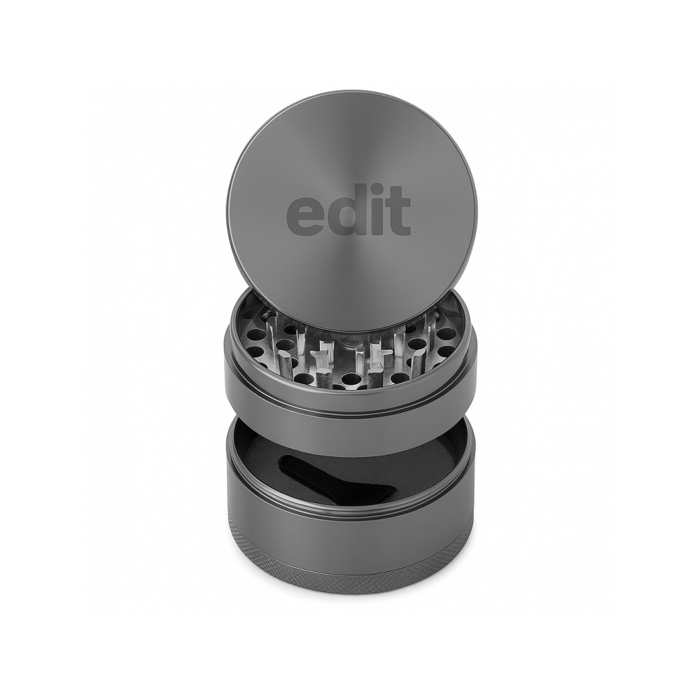 Bottom kief-catcher chamber of the EDIT 4 part grinder sifter with included scraping tool
