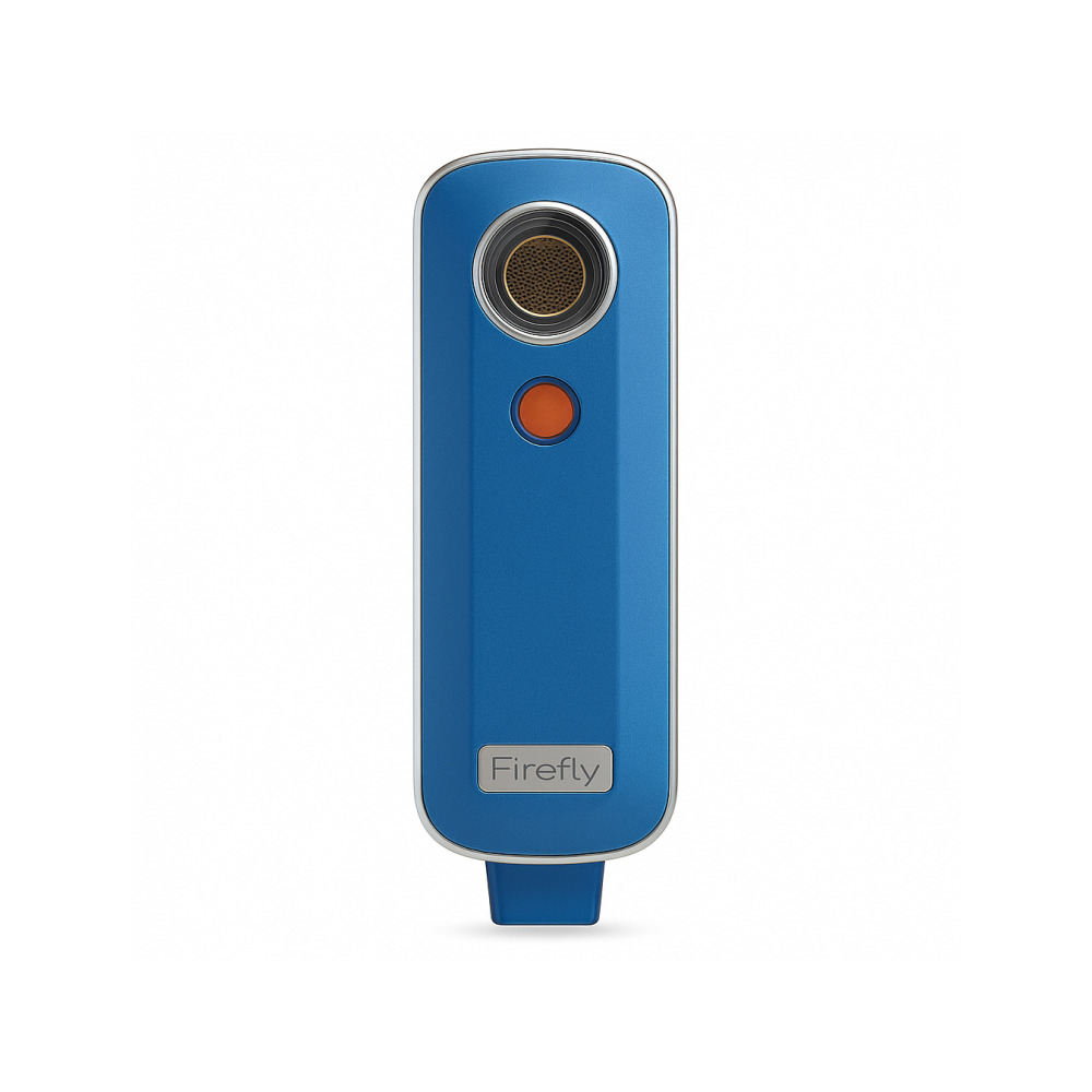 Firefly 2 Plus Blue vaporizer showing borosilicate glass vapour path