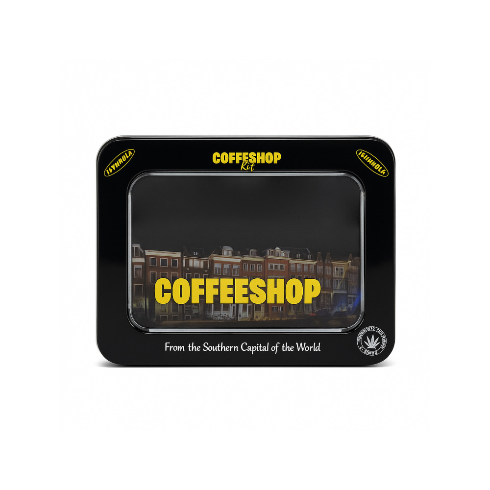 Futurola herb grinder coffee shop kit black gift box with 70mm grinder and rolling papers
