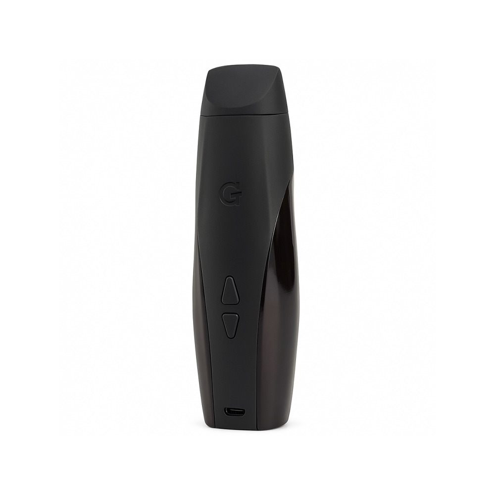 G Pen Elite portable vaporizer held in hand to show compact size
