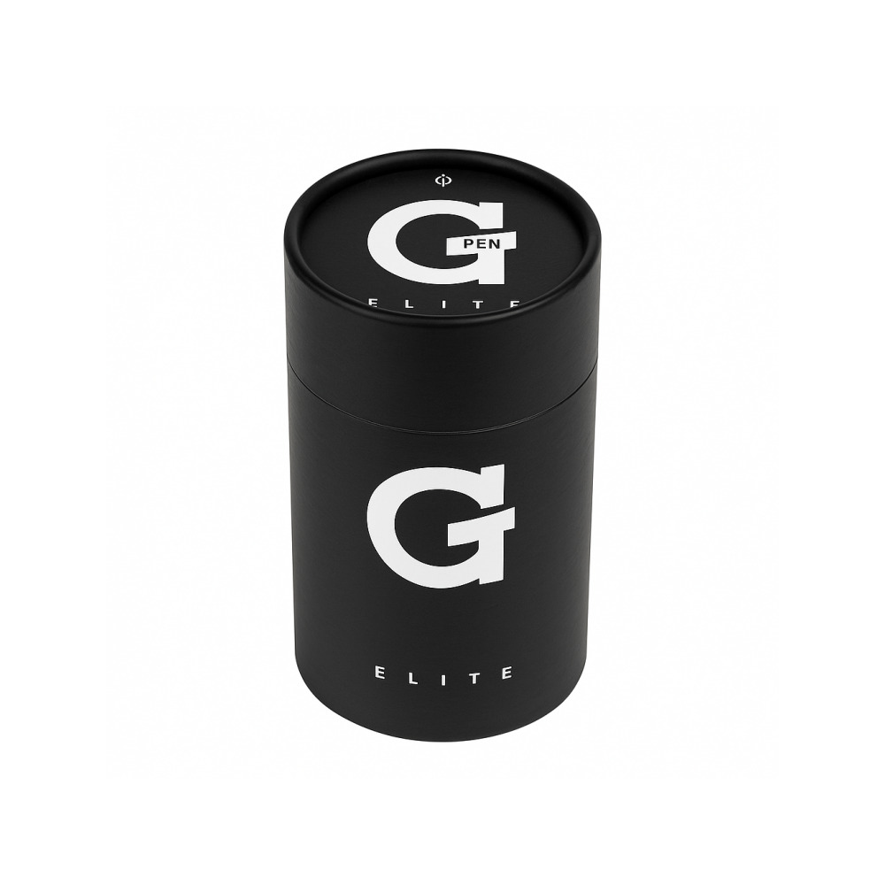 G Pen Elite vaporizer box and included accessories laid out flat