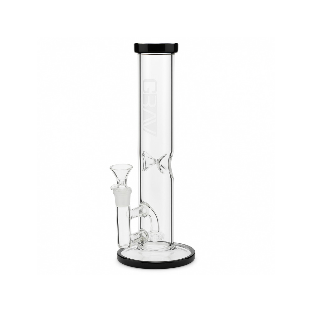 Frosted borosilicate glass texture detail on the Grav Labs 12in flared water pipe
