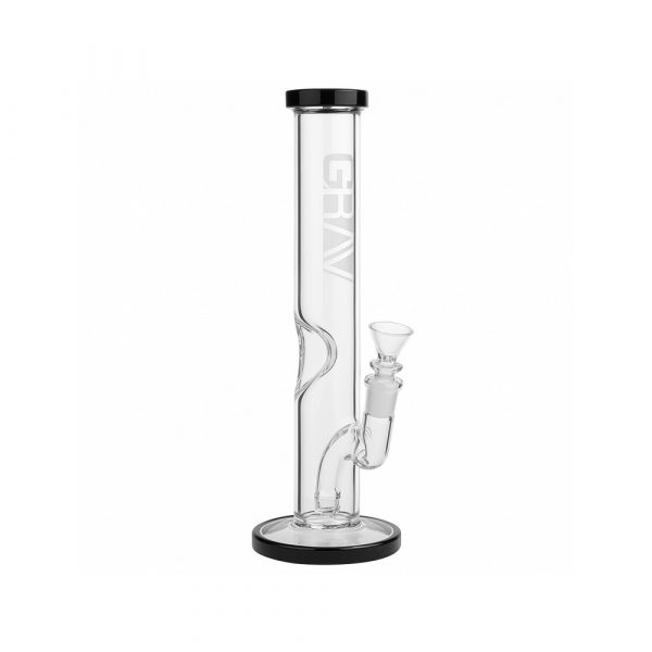 Grav Labs 12 inch frosted flared water pipe full view on white background